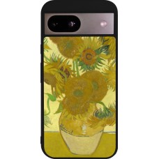 Coque Google Pixel 8a - Silicone rigide noir Tableau art - Les Tournesols - Van Gogh