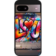 Google Pixel 8a Case Hülle - Silikon schwarz Valentin 2025 Liebe U Tag