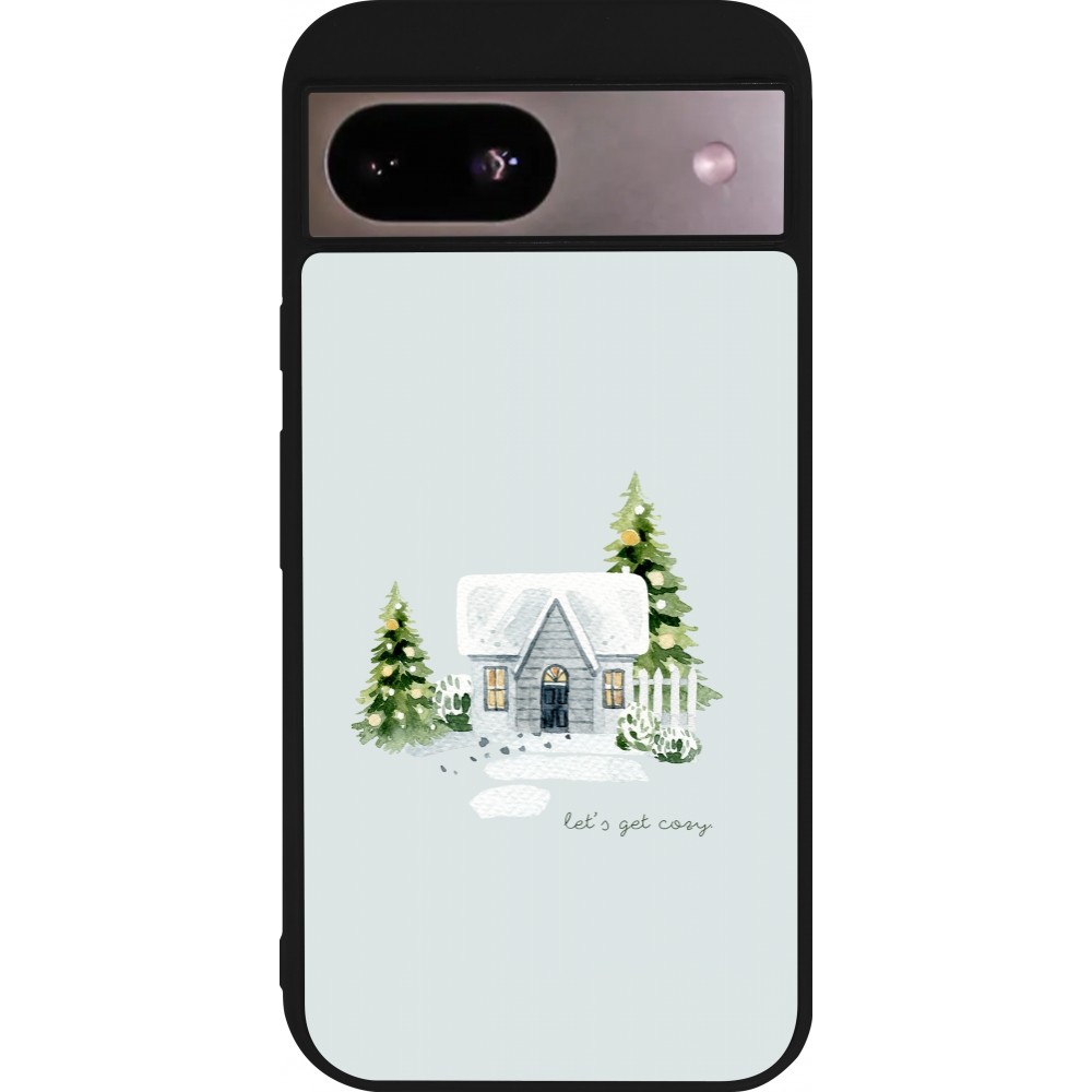 Google Pixel 8a Case Hülle - Silikon schwarz Winter 25 Cosy House
