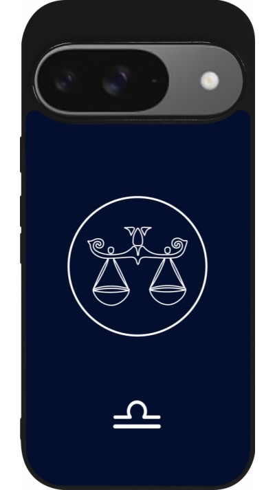 Google Pixel 9 / Pixel 9 Pro Case Hülle - Silikon schwarz Astrologie Waage