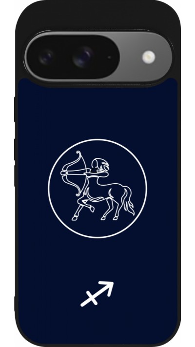 Google Pixel 9 / Pixel 9 Pro Case Hülle - Silikon schwarz Astrologie Schütze