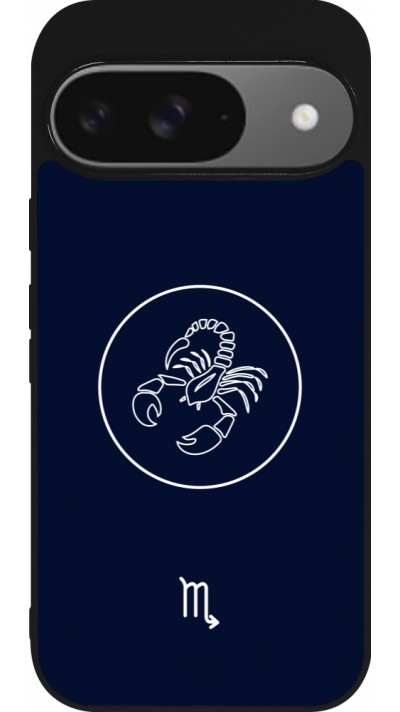 Google Pixel 9 / Pixel 9 Pro Case Hülle - Silikon schwarz Astrologie Skorpion