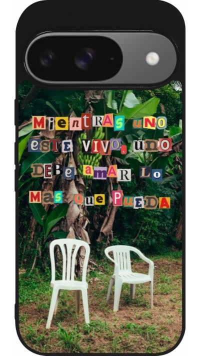 Google Pixel 9 / Pixel 9 Pro Case Hülle - Silikon schwarz Chairs DTMF