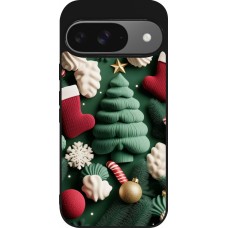 Google Pixel 9 / Pixel 9 Pro Case Hülle - Silikon schwarz Christmas 25 Christmas textiles