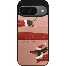 Google Pixel 9 / Pixel 9 Pro Case Hülle - Silikon schwarz Christmas 25 Teckel Merry Xmas