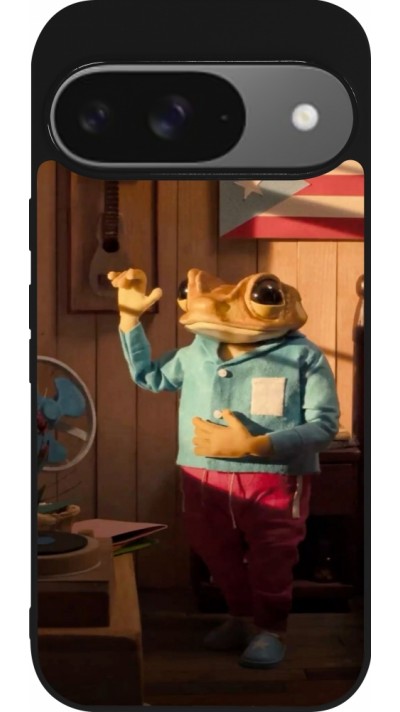 Google Pixel 9 / Pixel 9 Pro Case Hülle - Silikon schwarz Dancing frog DTMF
