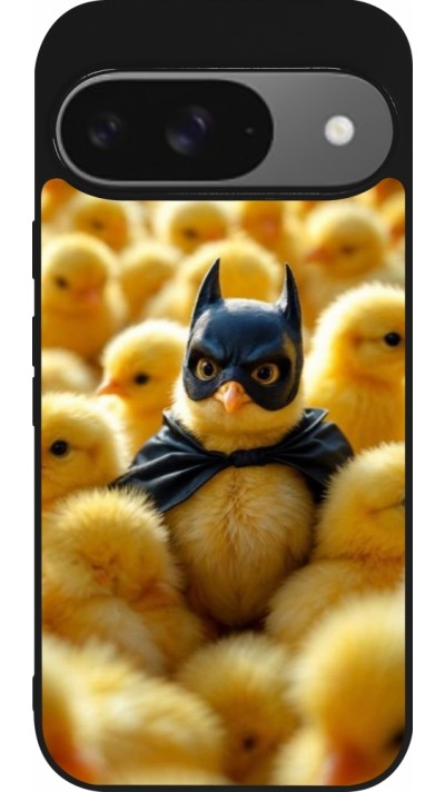 Google Pixel 9 / Pixel 9 Pro Case Hülle - Silikon schwarz Easter 2026 Chicken Batman