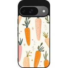 Google Pixel 9 / Pixel 9 Pro Case Hülle - Silikon schwarz Easter 2026 Illustration carrots