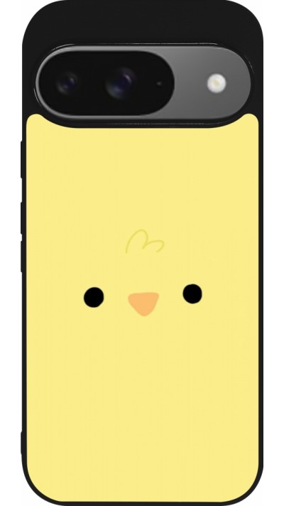 Google Pixel 9 / Pixel 9 Pro Case Hülle - Silikon schwarz Easter 2026 Little chicken