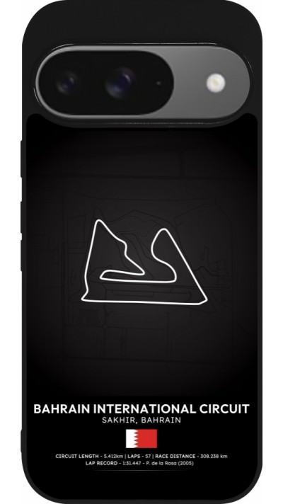 Google Pixel 9 / Pixel 9 Pro Case Hülle - Silikon schwarz F1 Track 2025 Bahrain