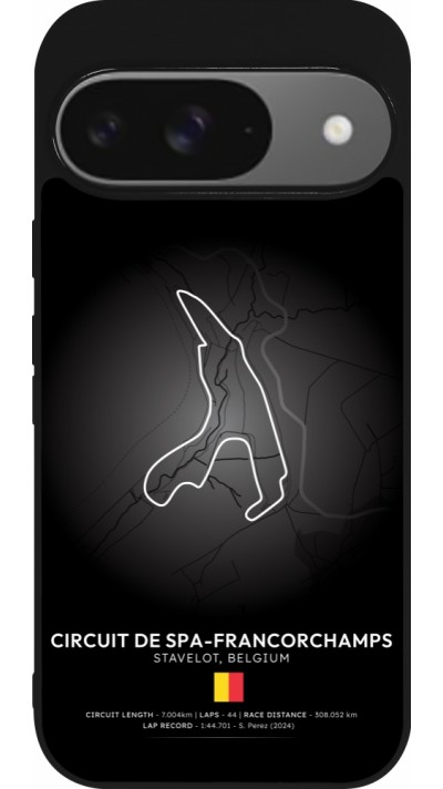 Google Pixel 9 / Pixel 9 Pro Case Hülle - Silikon schwarz F1 Track 2025 Belgium