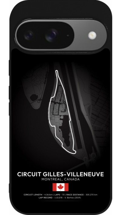 Google Pixel 9 / Pixel 9 Pro Case Hülle - Silikon schwarz F1 Track 2025 Canada
