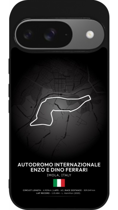 Google Pixel 9 / Pixel 9 Pro Case Hülle - Silikon schwarz F1 Track 2025 Emilia-Rogmana