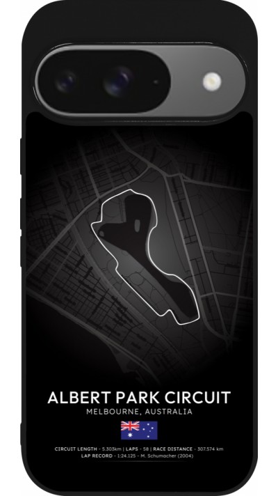 Google Pixel 9 / Pixel 9 Pro Case Hülle - Silikon schwarz F1 Track 2025 Melbourne