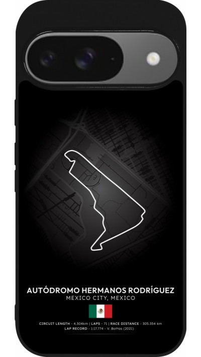 Google Pixel 9 / Pixel 9 Pro Case Hülle - Silikon schwarz F1 Track 2025 Mexico