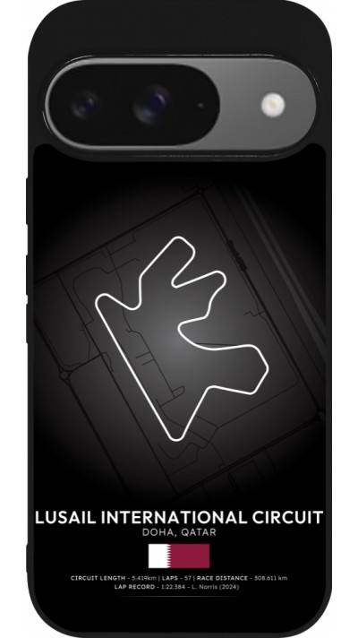 Google Pixel 9 / Pixel 9 Pro Case Hülle - Silikon schwarz F1 Track 2025 Qatar