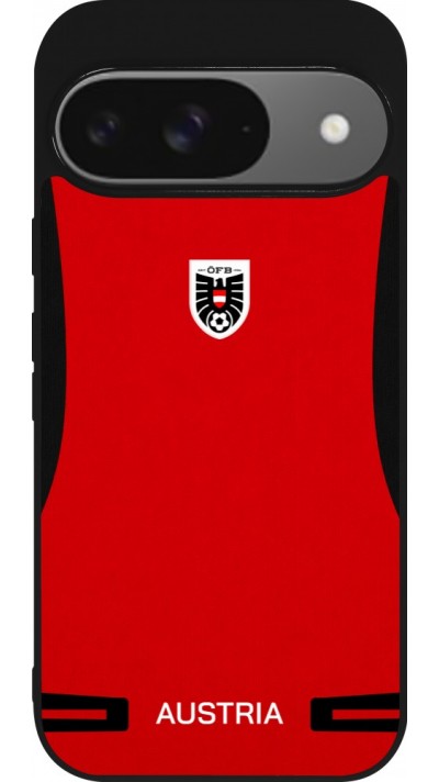 Google Pixel 9 / Pixel 9 Pro Case Hülle - Silikon schwarz O?sterreich 2026 personalisierbares Fussballtrikot