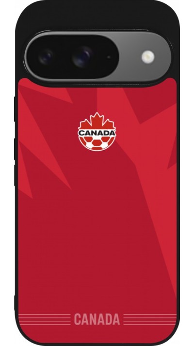 Google Pixel 9 / Pixel 9 Pro Case Hülle - Silikon schwarz Kanada 2026 personalisierbares Fussballtrikot