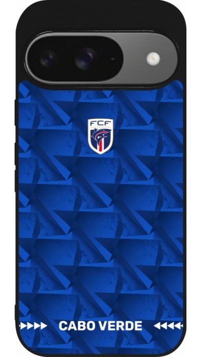 Google Pixel 9 / Pixel 9 Pro Case Hülle - Silikon schwarz Kap Verde 2026 personalisierbares Fussballtrikot