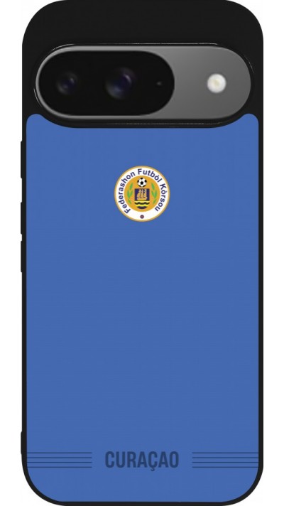 Google Pixel 9 / Pixel 9 Pro Case Hülle - Silikon schwarz Curaçao 2026 personalisierbares Fussballtrikot