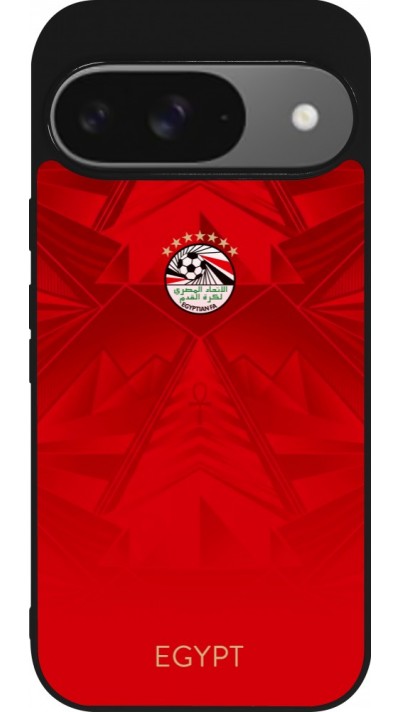 Google Pixel 9 / Pixel 9 Pro Case Hülle - Silikon schwarz Ägypten 2026 personalisierbares Fussballtrikot