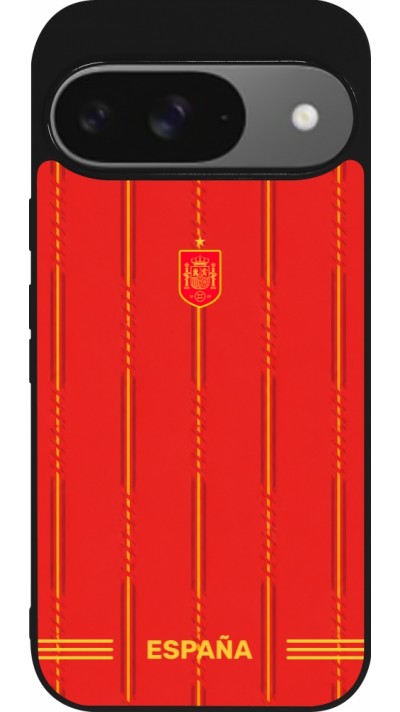 Google Pixel 9 / Pixel 9 Pro Case Hülle - Silikon schwarz Spanien 2026 personalisierbares Fussballtrikot