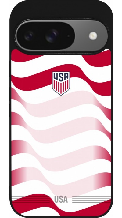 Google Pixel 9 / Pixel 9 Pro Case Hülle - Silikon schwarz Vereinigten Staaten 2026 personalisierbares Fussballtrikot