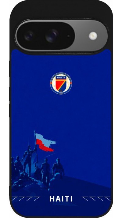 Google Pixel 9 / Pixel 9 Pro Case Hülle - Silikon schwarz Haiti 2026 personalisierbares Fussballtrikot
