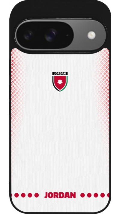 Google Pixel 9 / Pixel 9 Pro Case Hülle - Silikon schwarz Jordanien 2026 personalisierbares Fussballtrikot