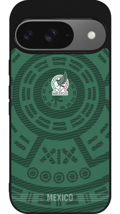 Google Pixel 9 / Pixel 9 Pro Case Hülle - Silikon schwarz Mexiko 2026 personalisierbares Fussballtrikot