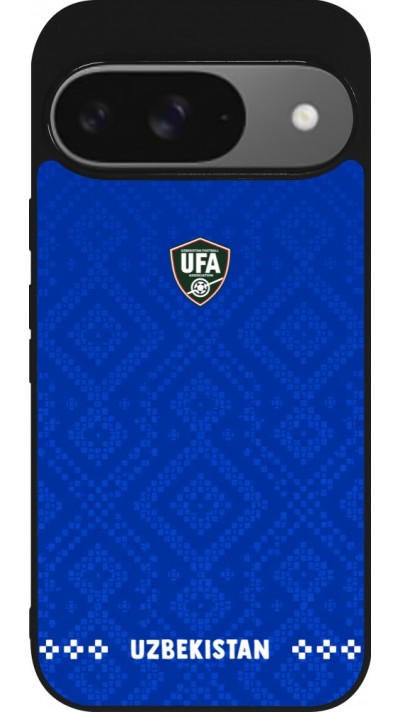 Google Pixel 9 / Pixel 9 Pro Case Hülle - Silikon schwarz Usbekistan 2026 personalisierbares Fussballtrikot