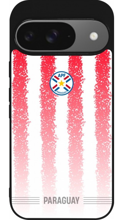 Google Pixel 9 / Pixel 9 Pro Case Hülle - Silikon schwarz Paraguay 2026 personalisierbares Fussballtrikot
