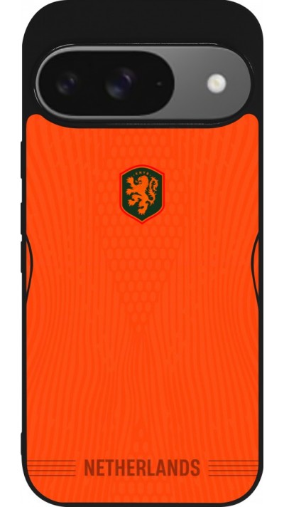 Google Pixel 9 / Pixel 9 Pro Case Hülle - Silikon schwarz Niederlande 2026 personalisierbares Fussballtrikot