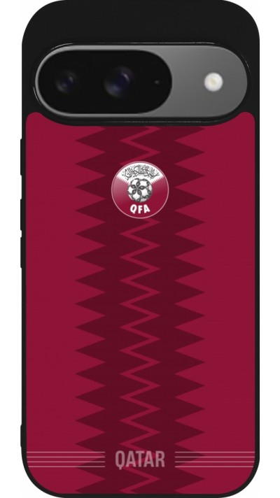 Google Pixel 9 / Pixel 9 Pro Case Hülle - Silikon schwarz Qatar 2026 personalisierbares Fussballtrikot