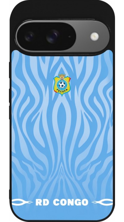Google Pixel 9 / Pixel 9 Pro Case Hülle - Silikon schwarz Demokratische Republik Kongo 2026 personalisierbares Fussballtrikot