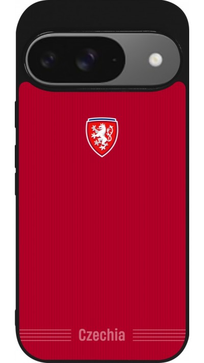 Google Pixel 9 / Pixel 9 Pro Case Hülle - Silikon schwarz Tschechische Republik 2026 personalisierbares Fussballtrikot