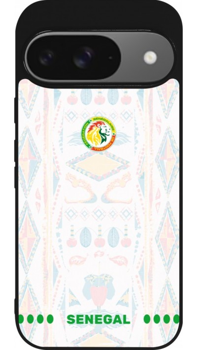Google Pixel 9 / Pixel 9 Pro Case Hülle - Silikon schwarz Senegal 2026 personalisierbares Fussballtrikot