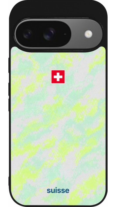 Google Pixel 9 / Pixel 9 Pro Case Hülle - Silikon schwarz Schweiz Away 2026 personalisierbares Fussballtrikot