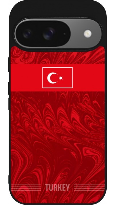 Google Pixel 9 / Pixel 9 Pro Case Hülle - Silikon schwarz Türkei 2026 personalisierbares Fussballtrikot