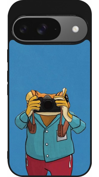 Google Pixel 9 / Pixel 9 Pro Case Hülle - Silikon schwarz Frog with camera DTMF