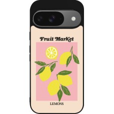 Google Pixel 9 / Pixel 9 Pro Case Hülle - Silikon schwarz Fruit market lemons 2026