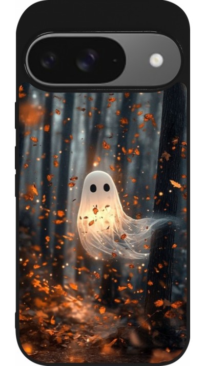 Google Pixel 9 / Pixel 9 Pro Case Hülle - Silikon schwarz Halloween 2025 Ghost in the forest