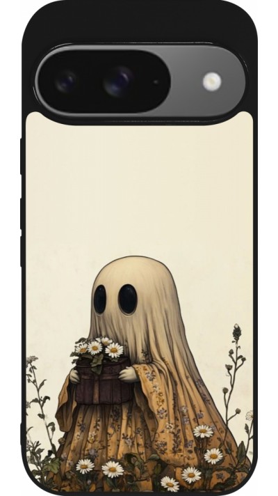 Google Pixel 9 / Pixel 9 Pro Case Hülle - Silikon schwarz Halloween 2025 Ghost gardener