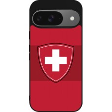 Google Pixel 9 / Pixel 9 Pro Case Hülle - Silikon schwarz Hockey World Championship Ecusson Suisse