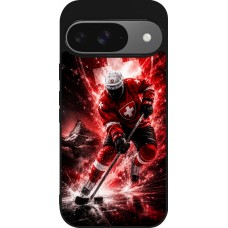 Google Pixel 9 / Pixel 9 Pro Case Hülle - Silikon schwarz Hockey World Championship Player