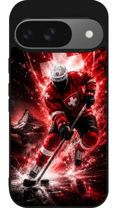 Google Pixel 9 / Pixel 9 Pro Case Hülle - Silikon schwarz Hockey World Championship Player