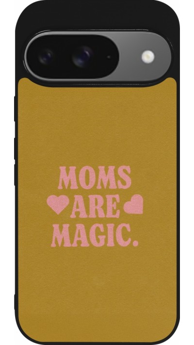 Coque Google Pixel 9 / Pixel 9 Pro - Silicone rigide noir Mom 2026 Are Magic
