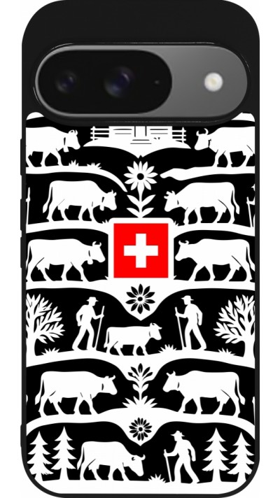 Google Pixel 9 / Pixel 9 Pro Case Hülle - Silikon schwarz Poya Schweiz 3 schwarz