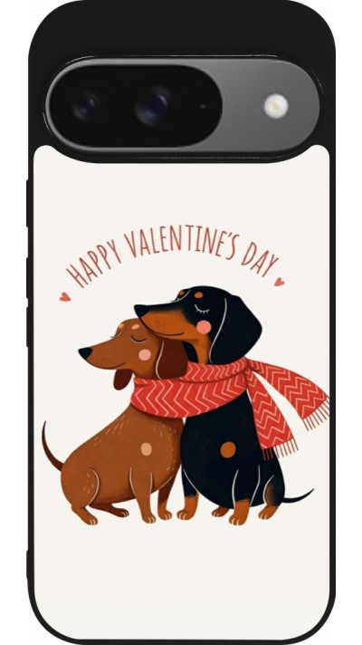 Google Pixel 9 / Pixel 9 Pro Case Hülle - Silikon schwarz Saint Valentines Day 26 Happy Valentine