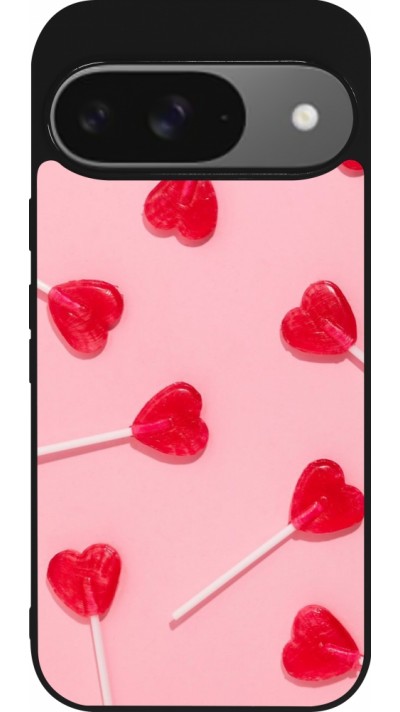 Google Pixel 9 / Pixel 9 Pro Case Hülle - Silikon schwarz Saint Valentines Day 26 Lollipop
